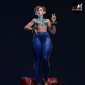 Blue Warrior – 30cm Martial Arts Fighter Girl | Painted / Unpainted | Fantasy Battle Pose Figure