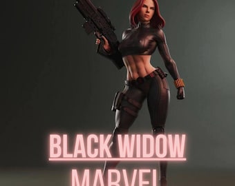 Crimson Widow | Maximum Detailed 3d 12k Resin Printed Figure