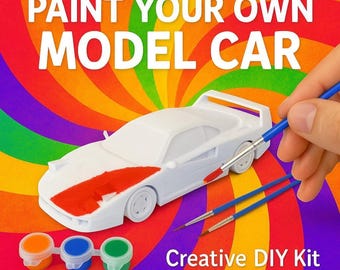 Kit para pintar seu próprio modelo de carro – Diversão garantida para todas as idades!