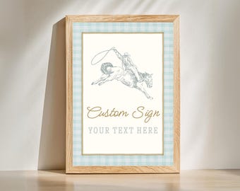 First Rodeo First Birthday Table Sign Plus Free Birthday Party Planner, Western Rodeo Birthday Party Custom Table Sign
