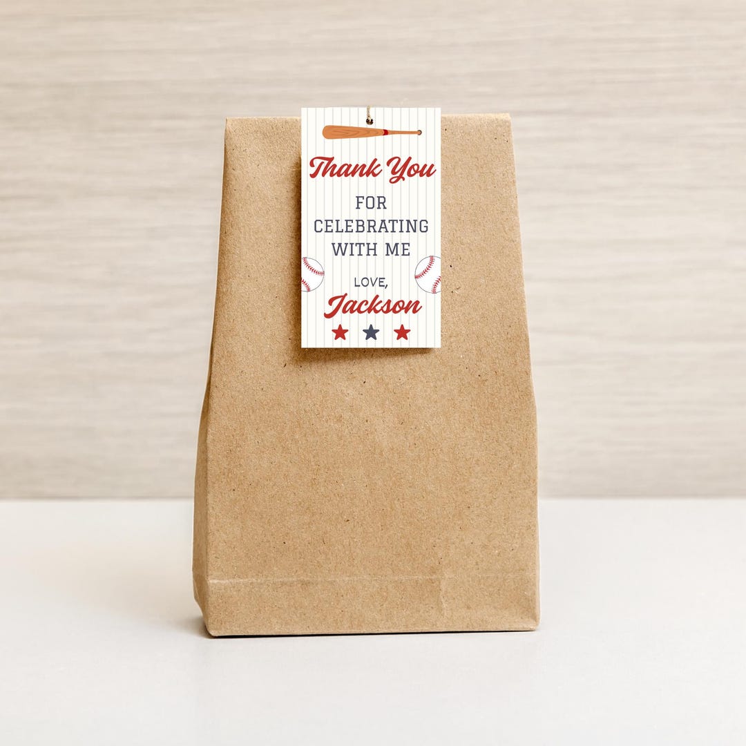 Rookie Year First Birthday Thank You Tag Plus Free Birthday Party ...