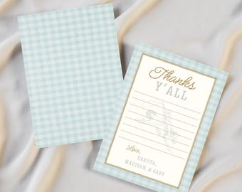 First Rodeo First Birthday Thank You Card Plus Free Birthday Party Planner, Western Rodeo Birthday Party Thank You Card