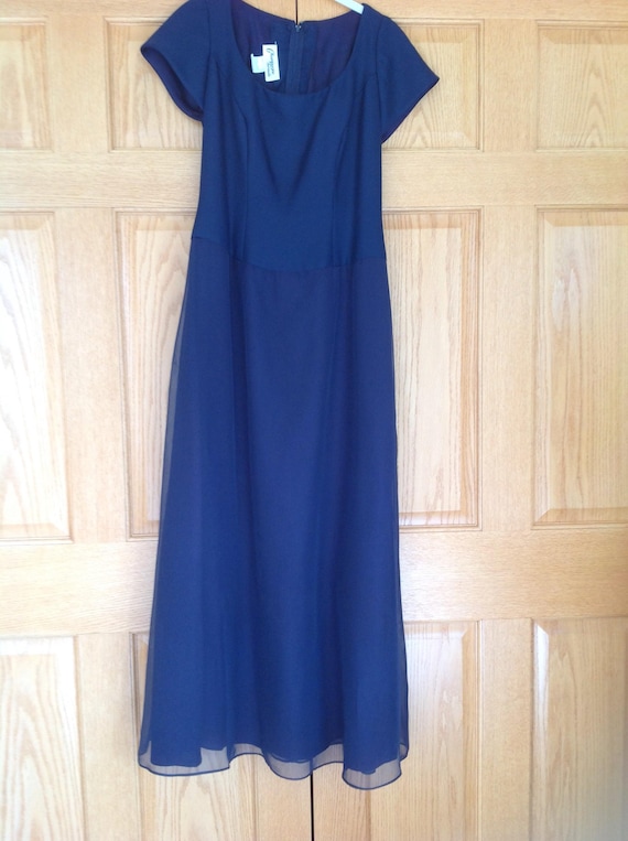 Vintage Navy Blue Floor Length Dress-as IS - Etsy