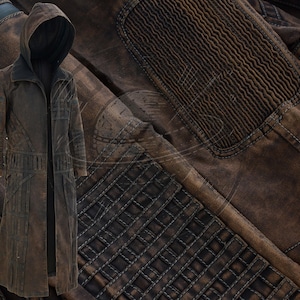 Wasteland Long Hooded Coat /Post/Apocalyptic Canvas Handmade Utility Coat Post-Apocalyptic