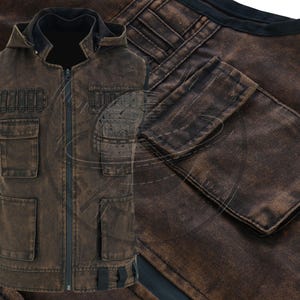 Wasteland Hooded Vest/Post/Apocalyptic Canvas  Handmade utility Vest Post-Apocalyptic