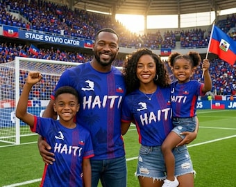 Personalized Haiti Soccer Jersey, Custom Name Number Haiti Football Shirt, Haitian Fan Gift Adult Youth Tee, Custom Haiti Team Jersey