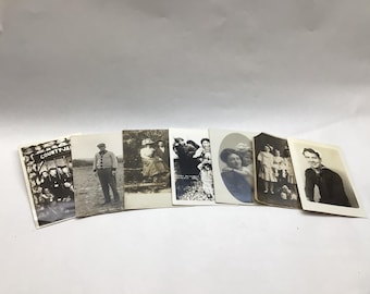 Conjunto de 10 postales fotográficas vintage en blanco y negro