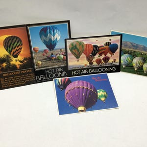 Conjunto de 5 postales vintage de globos aerostáticos