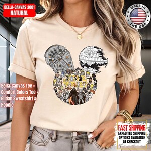 Camiseta Disney Star Wars, sudadera Mandalorian, camiseta de colores cómodos de Darth Vader, camiseta de Chewbacca, camiseta Star Jedi, camiseta de Luke Skywalker imagen 11