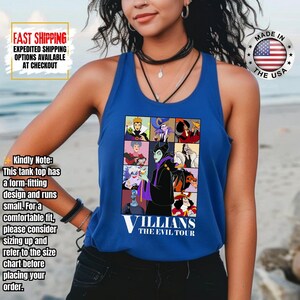 Camiseta sin mangas de villanos de Disney, camiseta retro del Club de las Brujas Malvadas, camiseta vintage de Halloween con vacaciones en los parques de Disney de Úrsula, Maléfica y la Reina Malvada. imagen 15