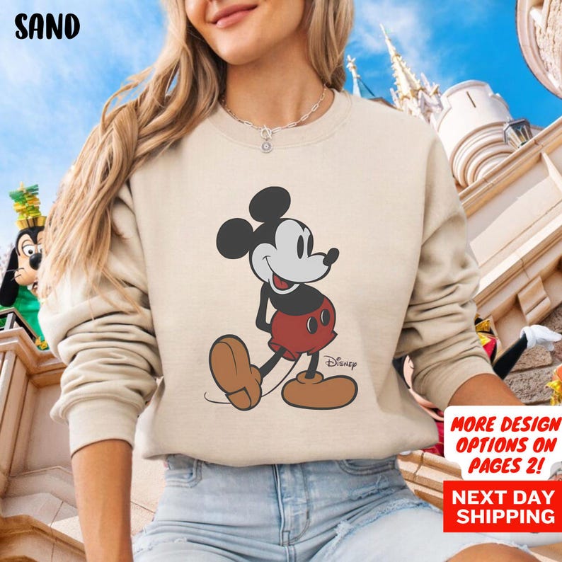 Mickey Mouse Sweatshirt, Disney Mickey Sweatshirt, Mickey Pose Sweatshirt, Disney Sweatshirt ,Classic Mickey Pose Sweatshirt, Disney Trip zdjęcie 6