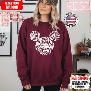 Disney Star Wars Shirt, Mandalorian Sweatshirt, Darth Vader Comfort Colors Shirt, Chewbacca Shirt, Star Jedi Shirt, Luke Skywalker Tee immagine 16