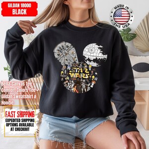 Camiseta Disney Star Wars, sudadera Mandalorian, camiseta de colores cómodos de Darth Vader, camiseta de Chewbacca, camiseta Star Jedi, camiseta de Luke Skywalker imagen 16