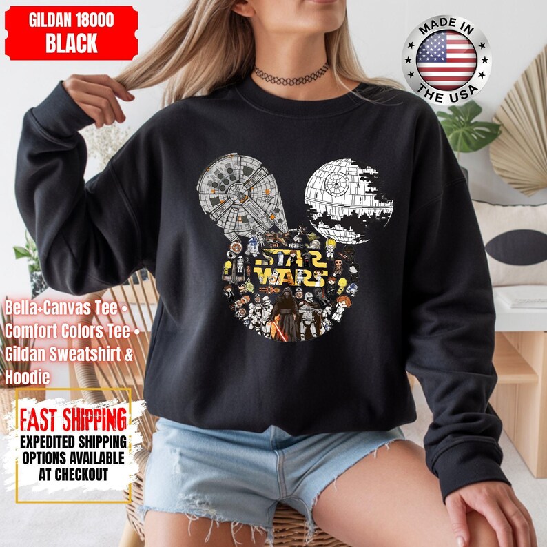Camiseta Disney Star Wars, sudadera Mandalorian, camiseta de colores cómodos de Darth Vader, camiseta de Chewbacca, camiseta Star Jedi, camiseta de Luke Skywalker imagen 16