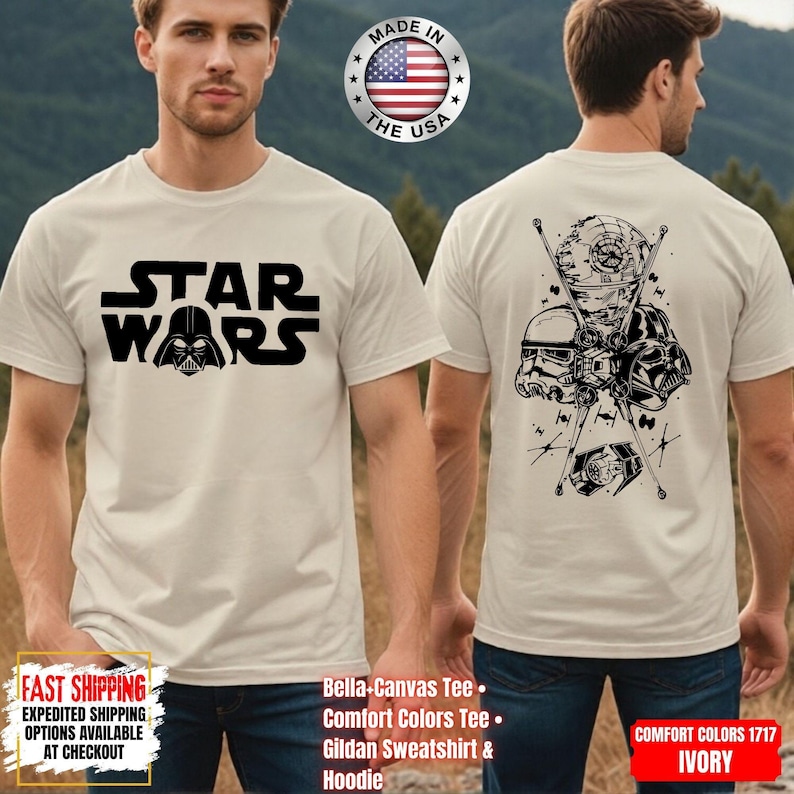 Disney Star Wars Shirt, Mandalorian Sweatshirt, Darth Vader Comfort Colors Shirt, Chewbacca Shirt, Star Jedi Shirt, Luke Skywalker Tee image 7