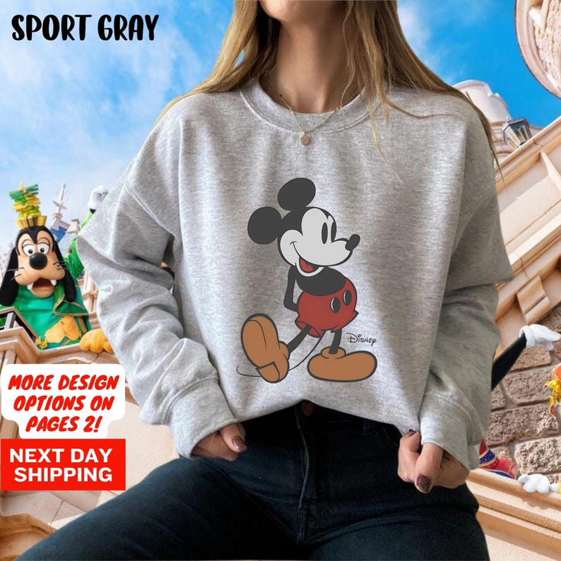 Mickey Mouse Sweatshirt, Disney Mickey Sweatshirt, Mickey Pose Sweatshirt, Disney Sweatshirt ,Classic Mickey Pose Sweatshirt, Disney Trip zdjęcie 1