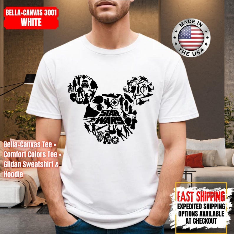 Disney Star Wars Shirt, Mandalorian Sweatshirt, Darth Vader Comfort Colors Shirt, Chewbacca Shirt, Star Jedi Shirt, Luke Skywalker Tee immagine 10