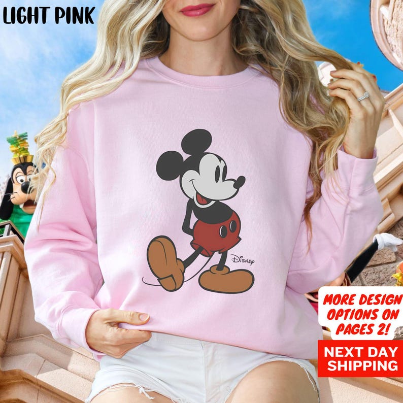 Mickey Mouse Sweatshirt, Disney Mickey Sweatshirt, Mickey Pose Sweatshirt, Disney Sweatshirt ,Classic Mickey Pose Sweatshirt, Disney Trip zdjęcie 4