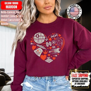 Disney Star Wars Heart Shirt, Mandalorian Sweatshirt, Darth Vader Comfort Colors Shirt, Chewbacca Shirt, Star Jedi Shirt, Luke Skywalker Tee image 15