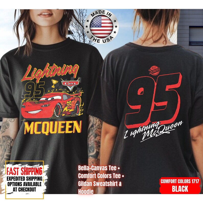 Vintage Lightning McQueen Comfort Colors Shirt, Disney Pixar Cars Shirt, Retro McQueen Graphic Tee, Disney Family Vacation Trip Shirt 2026 image 11