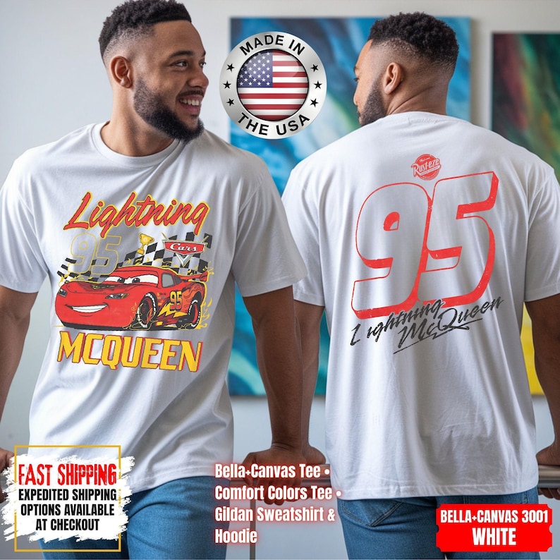 Vintage Lightning McQueen Comfort Colors Shirt, Disney Pixar Cars Shirt, Retro McQueen Graphic Tee, Disney Family Vacation Trip Shirt 2026 image 1