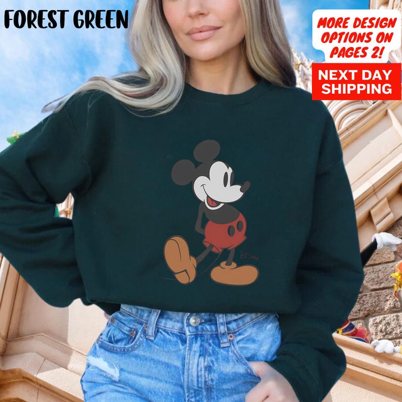 Mickey Mouse Sweatshirt, Disney Mickey Sweatshirt, Mickey Pose Sweatshirt, Disney Sweatshirt ,Classic Mickey Pose Sweatshirt, Disney Trip zdjęcie 5