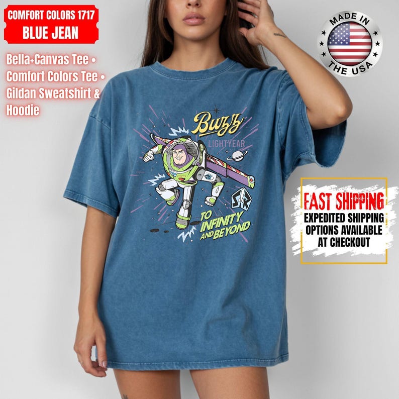 Retro Buzz Lightyear To Infinity And Beyond Shirt, Toy Story Pixar Disney Tee, Space Ranger Shirt, Disneyland Family Trip Matching image 14