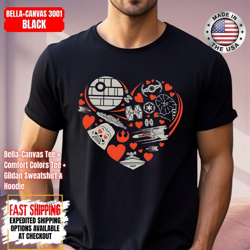 Disney Star Wars Heart Shirt, Mandalorian Sweatshirt, Darth Vader Comfort Colors Shirt, Chewbacca Shirt, Star Jedi Shirt, Luke Skywalker Tee image 10