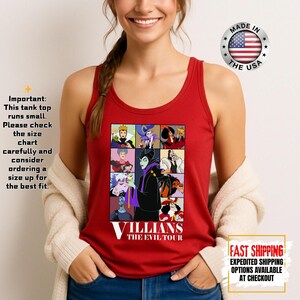 Camiseta sin mangas de villanos de Disney, camiseta retro del Club de las Brujas Malvadas, camiseta vintage de Halloween con vacaciones en los parques de Disney de Úrsula, Maléfica y la Reina Malvada. imagen 18