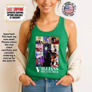Camiseta sin mangas de villanos de Disney, camiseta retro del Club de las Brujas Malvadas, camiseta vintage de Halloween con vacaciones en los parques de Disney de Úrsula, Maléfica y la Reina Malvada. imagen 17