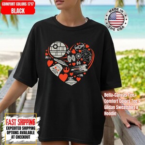 Disney Star Wars Heart Shirt, Mandalorian Sweatshirt, Darth Vader Comfort Colors Shirt, Chewbacca Shirt, Star Jedi Shirt, Luke Skywalker Tee image 12