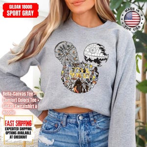 Camiseta Disney Star Wars, sudadera Mandalorian, camiseta de colores cómodos de Darth Vader, camiseta de Chewbacca, camiseta Star Jedi, camiseta de Luke Skywalker imagen 12