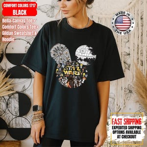 Camiseta Disney Star Wars, sudadera Mandalorian, camiseta de colores cómodos de Darth Vader, camiseta de Chewbacca, camiseta Star Jedi, camiseta de Luke Skywalker imagen 15