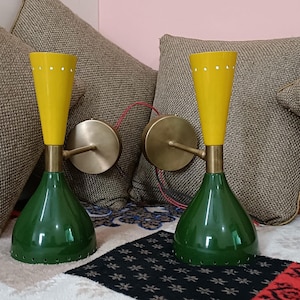 Mid Century Brass Wall Sconce, Handmade Brass Sconce, Mid Century Style Wall Lamp