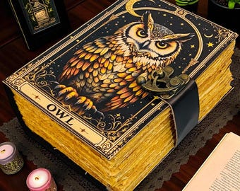 Handmade Owl Leather Grimoire Journal – Witchcore Book of Shadows
