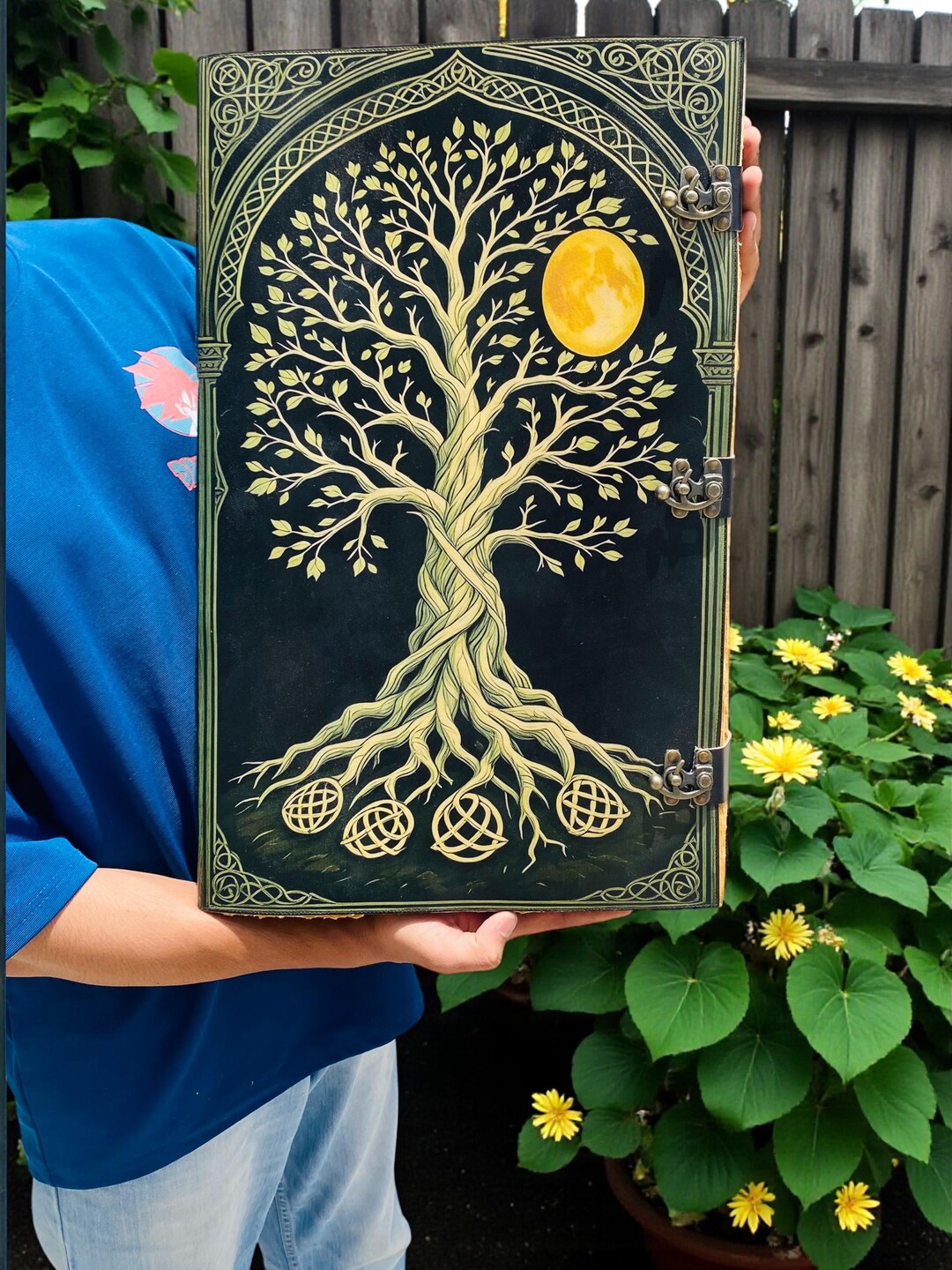 Extra Large Tree of Life Leather Journal – Handmade Vintage Sketchbook ...