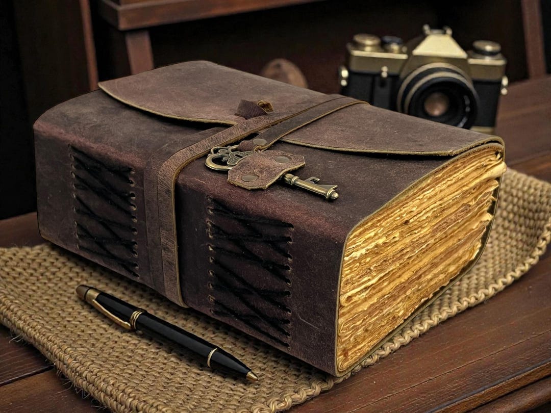 Handmade Leather Journal With Antique Key | Vintage Antique Rustic ...