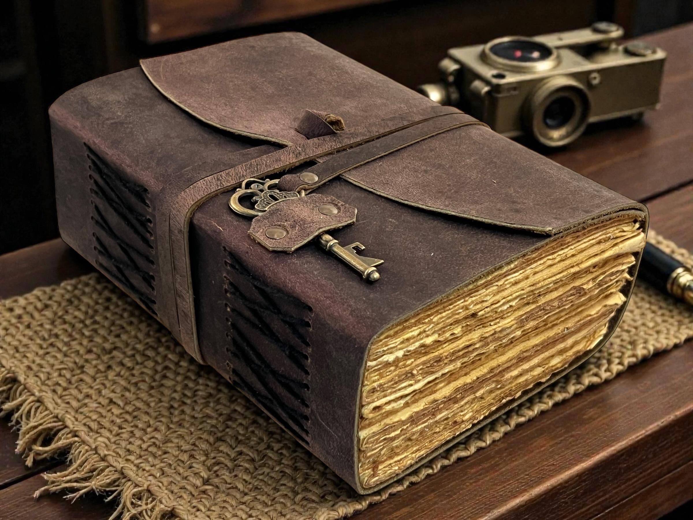 Handmade Leather Journal With Antique Key | Vintage Antique Rustic ...