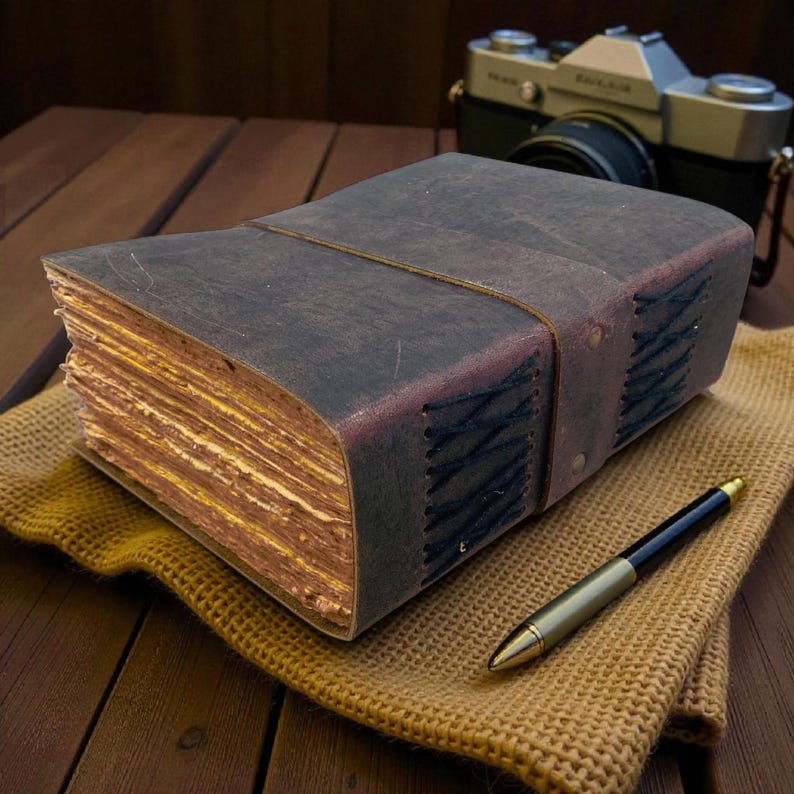 Personalized Large Leather Journal – Handmade Page Vintage Rustic ...