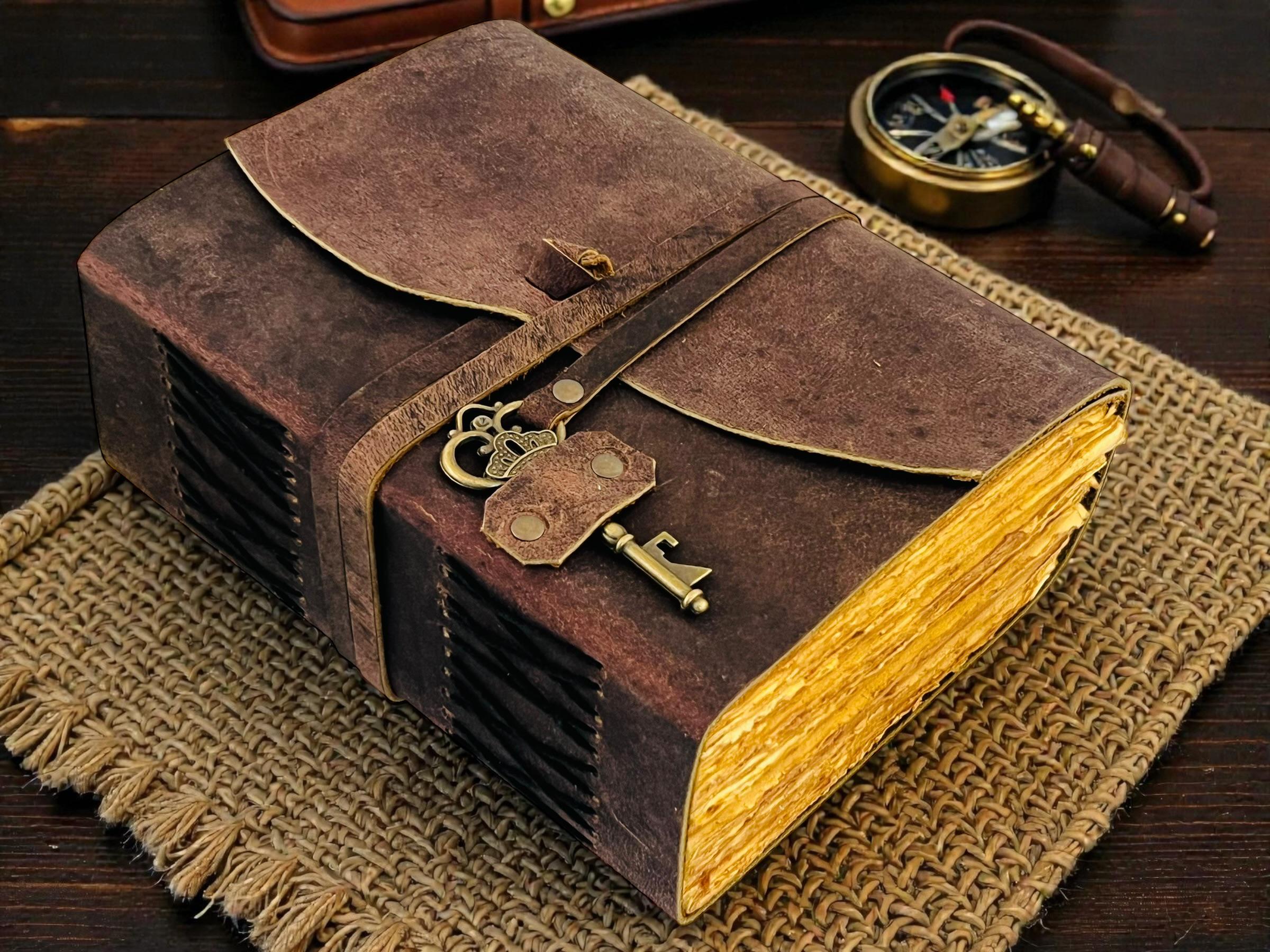 Handmade Leather Journal With Antique Key | Vintage Antique Rustic ...
