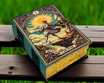 Grimorio de Tarot de 400 páginas, gran diario de cuero – El Loco, libro de hechizos hecho a mano, página antigua