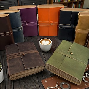 Personalized A5 Leather Bound-Lined Engrave Journal Notebook – Handmade Rustic Travel Writing Diary with Strap image 7