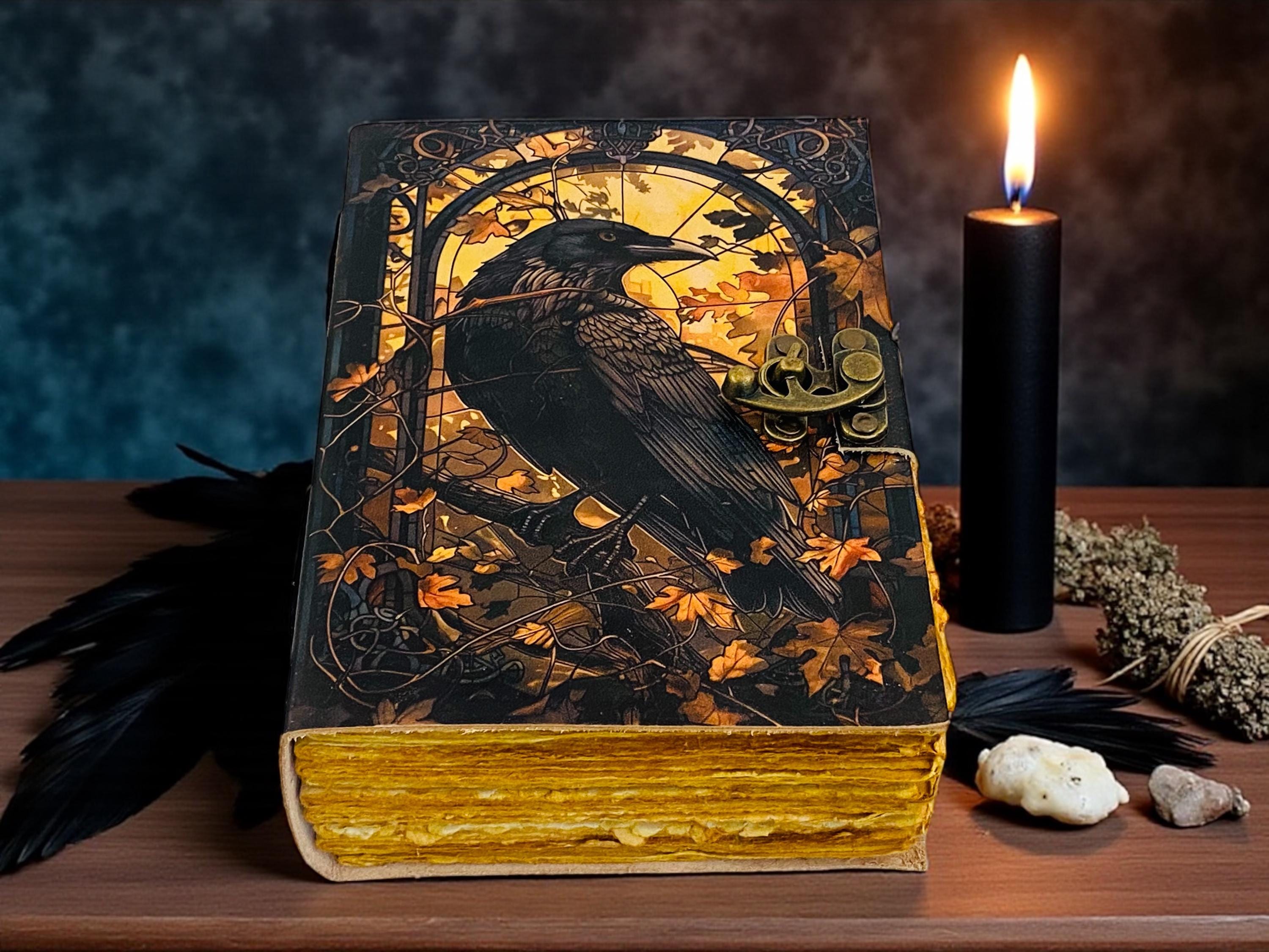 400-page Witchy Raven Leather Journal – Handmade Deckle Edge Page Blank ...