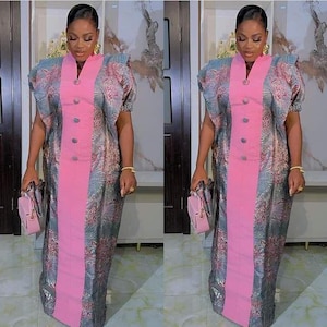 African damask  boubou| danshiki | Kaftan| Rich aunty |Nigerian dress| Party dress| | African Dress/ Rich madam/ Maxi Dress/wedding guest