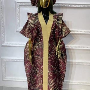 African damask  boubou| danshiki | Kaftan| Rich aunty |Nigerian dress| Party dress| | African Dress/ Rich madam/ Maxi Dress/wedding guest
