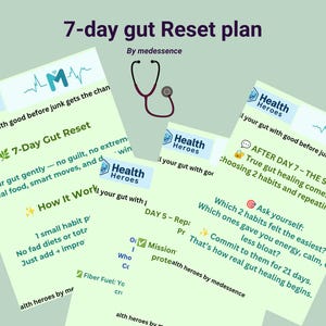 7-Day Gut Reset Jumpstart | Printable Gut Health Challenge | PDF Wellness Guide | Food options | Digital Gut Cleanse