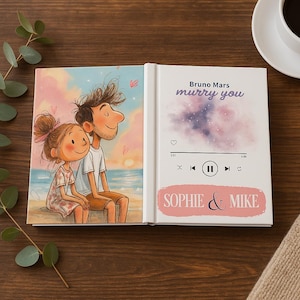Personalized Love Memory Book Custom Journal Romantic Custom Gift for Couple, Boyfriend, Girlfriend, Anniversary - Meaningful Gift for Her