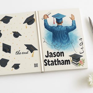 Personalized Graduation Memory Book, Graduation Gift Memory Book for High School and College, Personalized Graduation Notebook Gift for Him