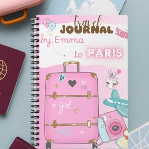 Personalized Travel Journal Personalized Vacation Notebook Gift for Travelers, Couples, Wanderlust Lovers Custom Name Notebook Gift for Her