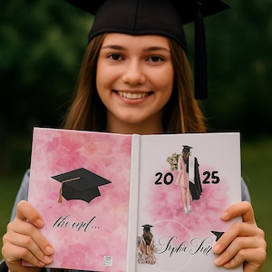 Personalized Graduation Memory Book, Graduation Gift Memory Book for High School and College, Personalized Graduation Notebook Gift for Her
